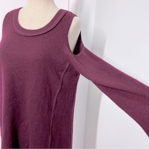 Aqua 100% cashmere cold shoulder longline sweater size S - Picture 8 of 10